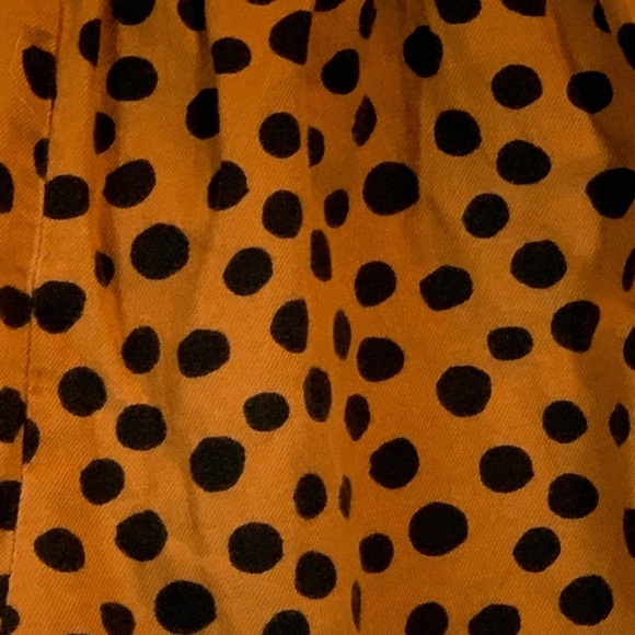 Madewell 100% Cotton Short Shorts - Orange with Black Polka Dots - size XSmall - Picture 3 of 5